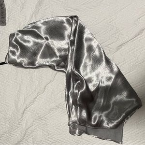 Silver mid calf skirt